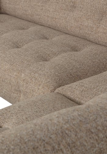 WOOOD EXCLUSIVE Lloyd hjrnesofa, hjre - groft vvet brun melange stof og sort metal