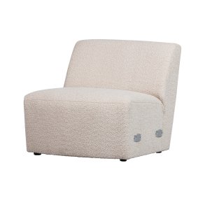 WOOOD EXCLUSIVE Coco sofamodul, 1-seat - creme bouclé polyester