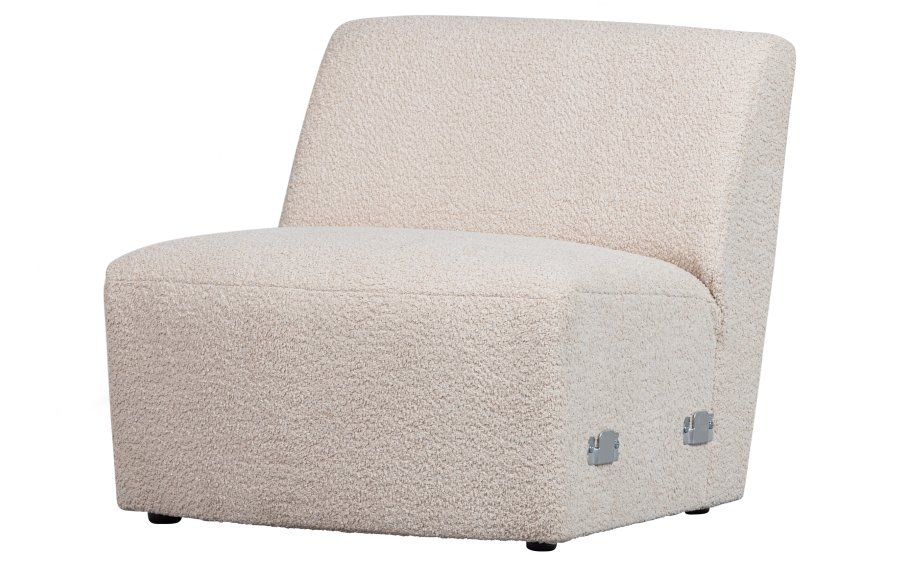 WOOOD EXCLUSIVE Coco sofamodul, 1-seat - creme bouclé polyester