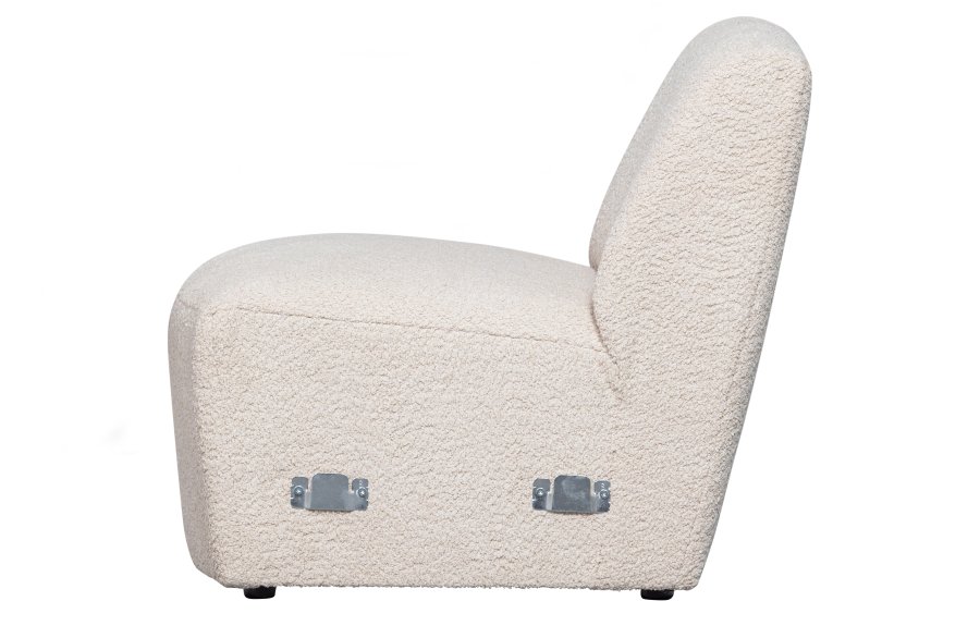 WOOOD EXCLUSIVE Coco sofamodul, 1-seat - creme bouclé polyester