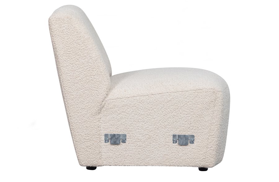 WOOOD EXCLUSIVE Coco sofamodul, 1-seat - creme bouclé polyester