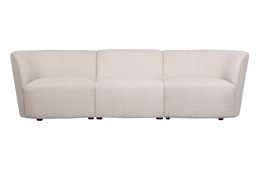 WOOOD EXCLUSIVE Coco sofamodul, 1-seat - creme bouclé polyester