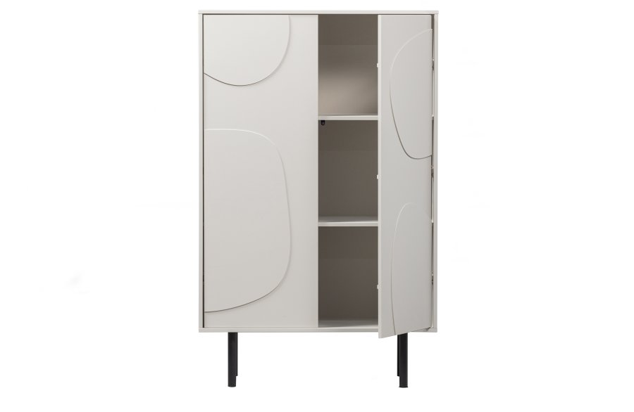 WOOOD EXCLUSIVE Cadiz skab, m. 2 lger og 2 hylder - tgehvid fyrretr