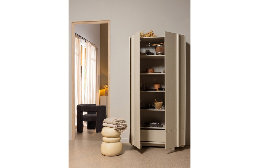 WOOOD EXCLUSIVE Basu skab, m. 2 lger, 1 skuffe og 5 hylder - dust fyrretr