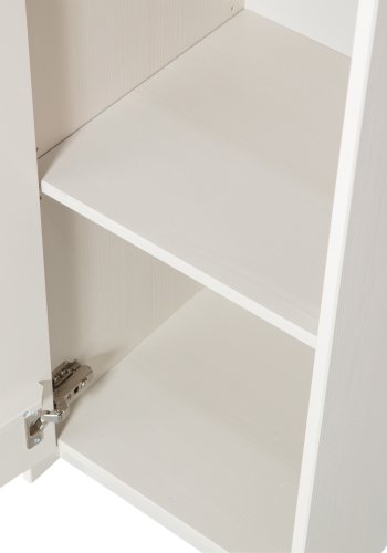 WOOOD EXCLUSIVE Basu lille skab, m. 2 lger og 5 hylder - dust og beton fyrretr