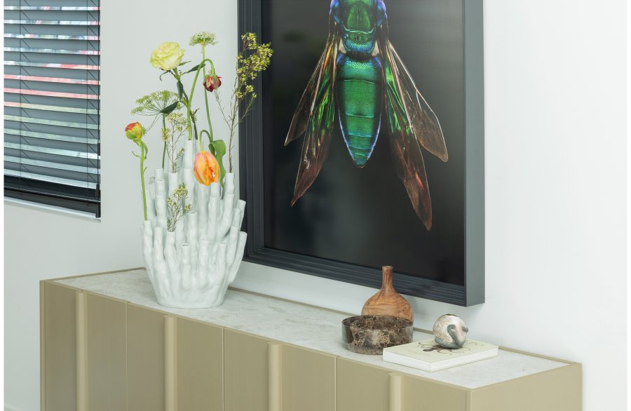 WOOOD EXCLUSIVE Basu bordplade dekoration til sknk/TV-bord - beton plastik (196,5x39,5)