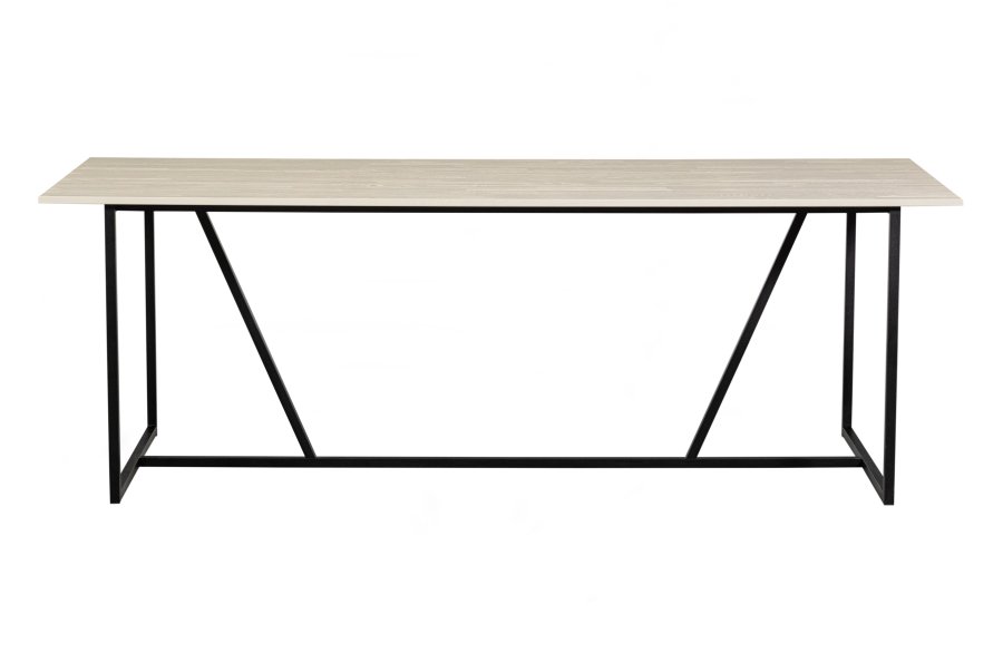 WOOOD EXCLUSIVE Silas spisebord, rektangulr - dust (gr/sand) brstet asketr og metal (220x90)