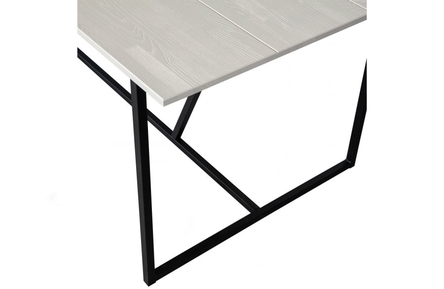 WOOOD EXCLUSIVE Silas spisebord, rektangulr - dust (gr/sand) brstet asketr og metal (220x90)