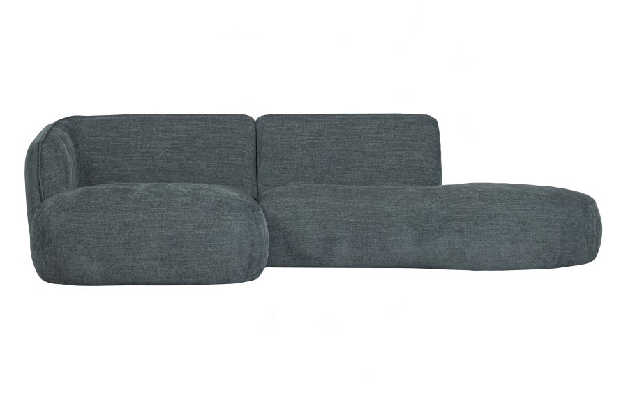 WOOOD EXCLUSIVE Polly sofa, m. venstre chaiselong - bl-grn polyester