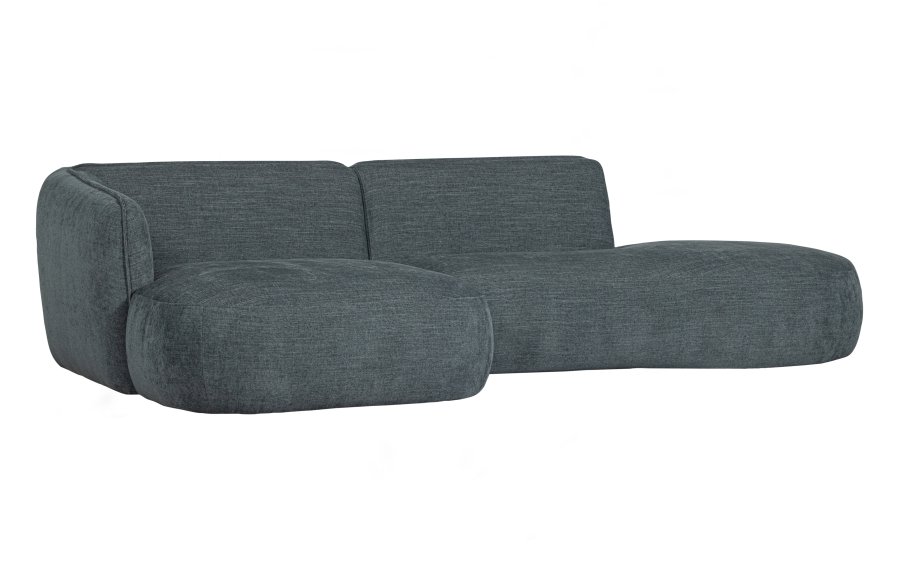 WOOOD EXCLUSIVE Polly sofa, m. venstre chaiselong - bl-grn polyester