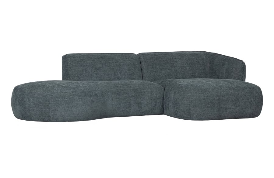 WOOOD EXCLUSIVE Polly sofa, m. hjre chaiselong - bl-grn polyester