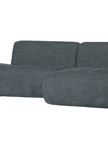 WOOOD EXCLUSIVE Polly sofa, m. hjre chaiselong - bl-grn polyester