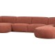 WOOOD EXCLUSIVE Polly sofa U-form, hjre - lyserd polyester