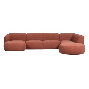 WOOOD EXCLUSIVE Polly sofa U-form, hjre - lyserd polyester