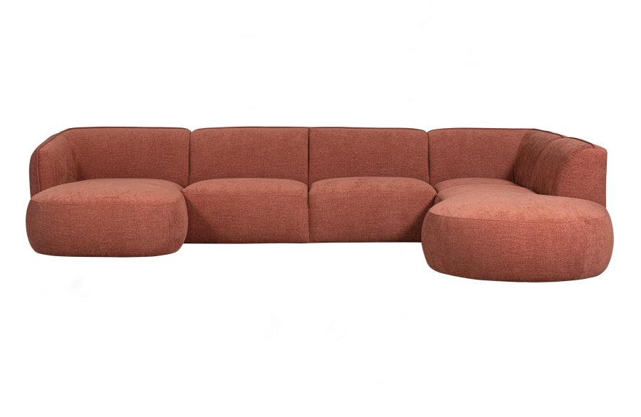 WOOOD EXCLUSIVE Polly sofa U-form, hjre - lyserd polyester