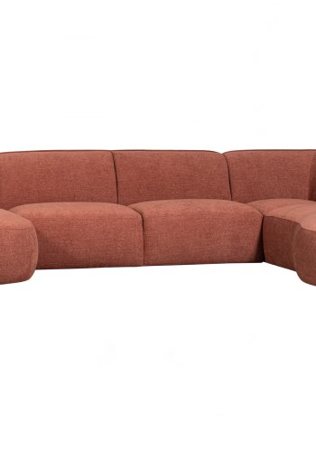 WOOOD EXCLUSIVE Polly sofa U-form, hjre - lyserd polyester