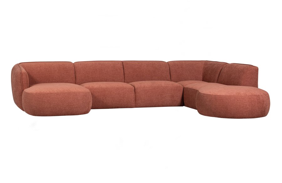 WOOOD EXCLUSIVE Polly sofa U-form, hjre - lyserd polyester