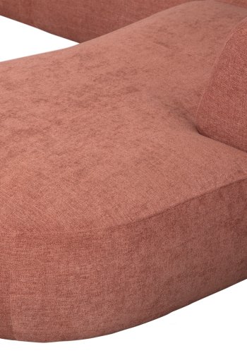 WOOOD EXCLUSIVE Polly sofa U-form, hjre - lyserd polyester