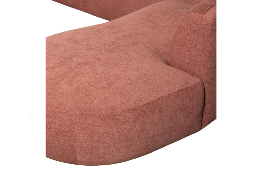 WOOOD EXCLUSIVE Polly sofa U-form, hjre - lyserd polyester