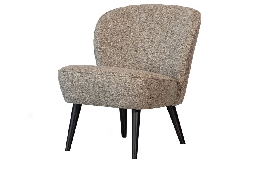 WOOOD Sara lnestol - natur meleret stof og birketr