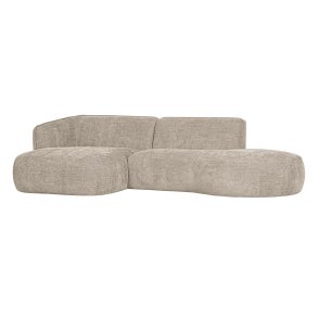 WOOOD EXCLUSIVE Polly sofa, m. venstre chaiselong - sand polyester