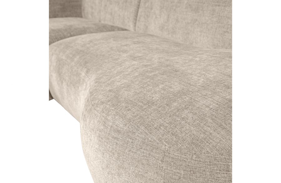 WOOOD EXCLUSIVE Polly sofa, m. venstre chaiselong - sand polyester