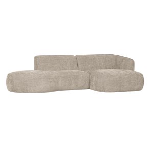 WOOOD EXCLUSIVE Polly sofa, m. hjre chaiselong - sand polyester