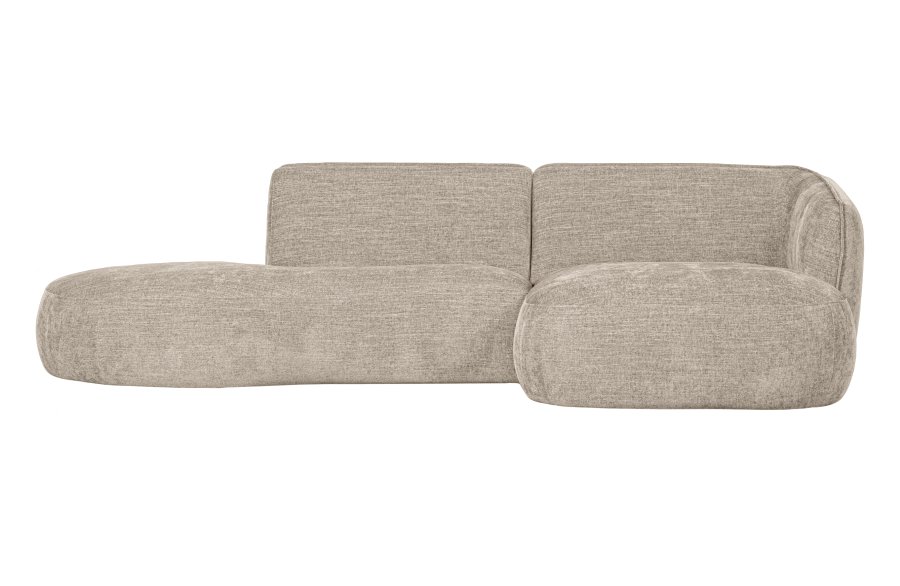 WOOOD EXCLUSIVE Polly sofa, m. hjre chaiselong - sand polyester