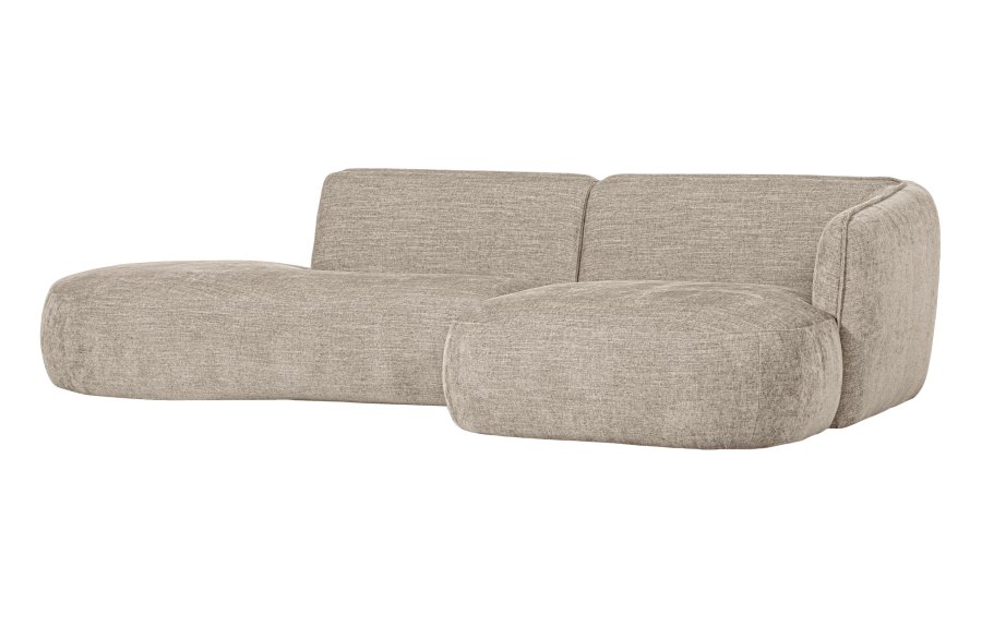 WOOOD EXCLUSIVE Polly sofa, m. hjre chaiselong - sand polyester