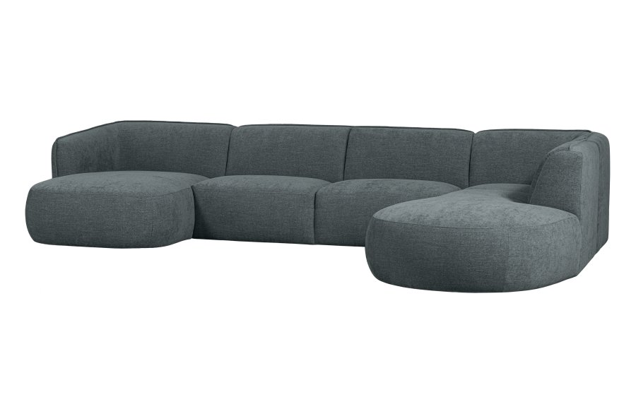 WOOOD EXCLUSIVE Polly sofa U-form, hjre - bl-grn polyester