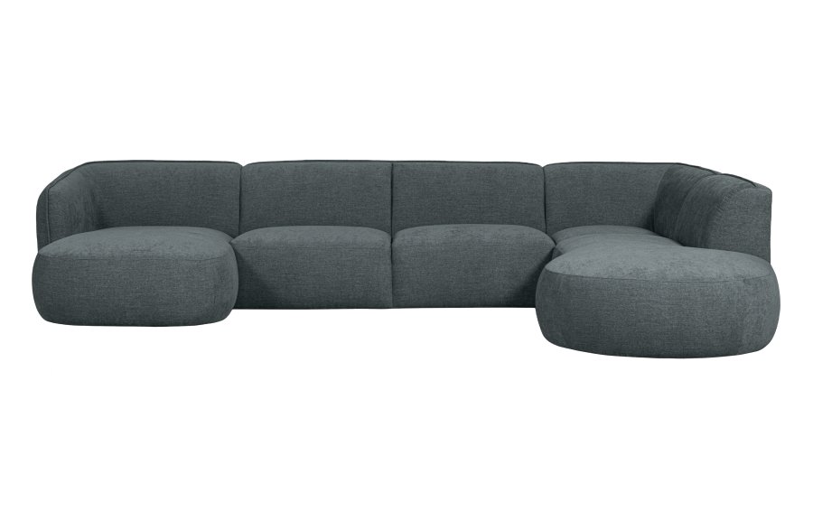 WOOOD EXCLUSIVE Polly sofa U-form, hjre - bl-grn polyester