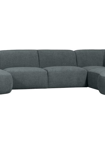 WOOOD EXCLUSIVE Polly sofa U-form, hjre - bl-grn polyester