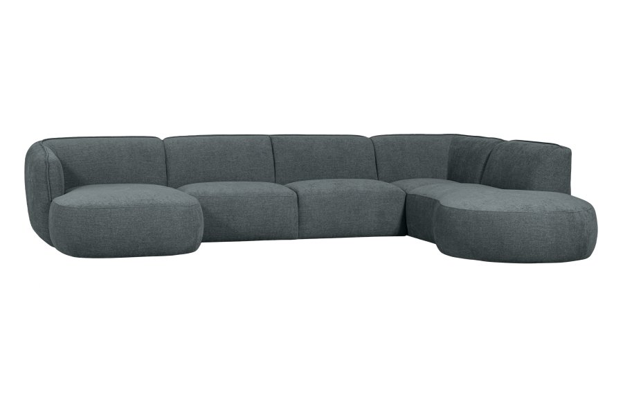 WOOOD EXCLUSIVE Polly sofa U-form, hjre - bl-grn polyester