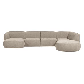 WOOOD EXCLUSIVE Polly sofa U-form, hjre - sand polyester