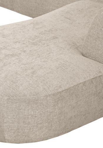 WOOOD EXCLUSIVE Polly sofa U-form, hjre - sand polyester
