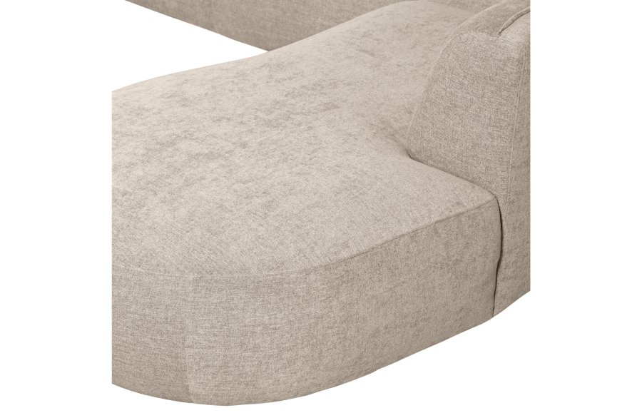 WOOOD EXCLUSIVE Polly sofa U-form, hjre - sand polyester