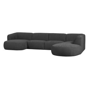 WOOOD EXCLUSIVE Polly sofa U-form, hjre - gr polyester
