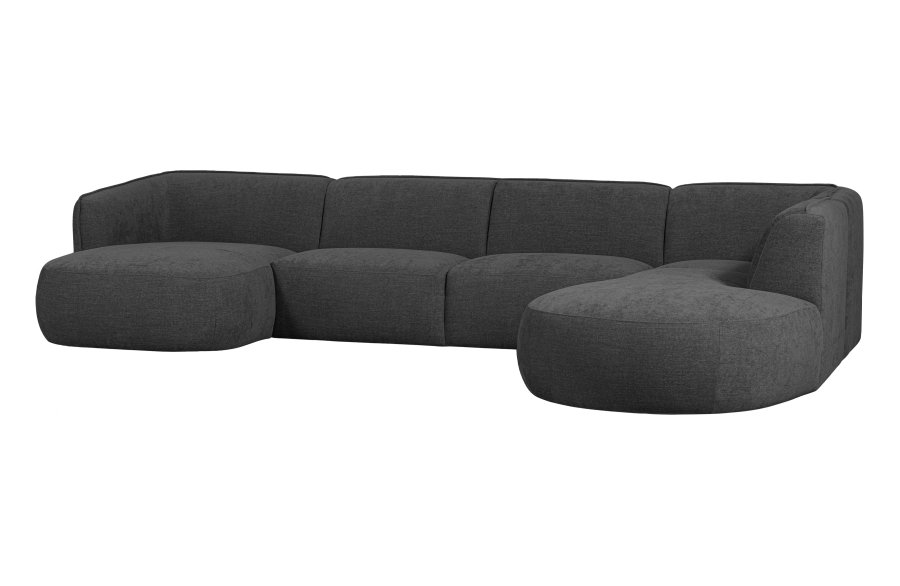 WOOOD EXCLUSIVE Polly sofa U-form, hjre - gr polyester