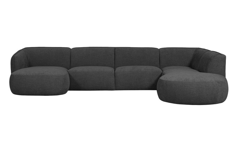 WOOOD EXCLUSIVE Polly sofa U-form, hjre - gr polyester