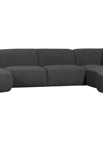WOOOD EXCLUSIVE Polly sofa U-form, hjre - gr polyester