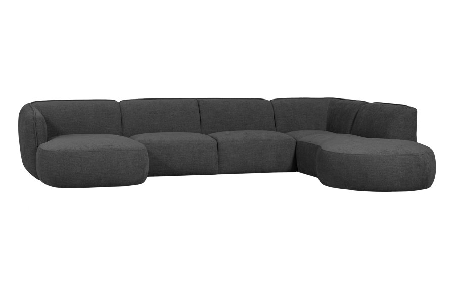 WOOOD EXCLUSIVE Polly sofa U-form, hjre - gr polyester