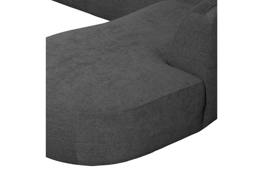 WOOOD EXCLUSIVE Polly sofa U-form, hjre - gr polyester