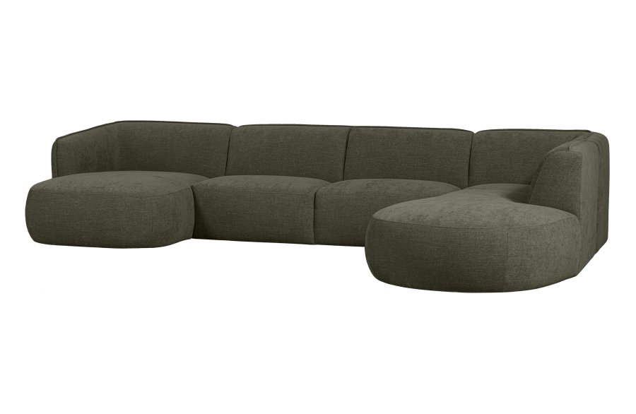 WOOOD EXCLUSIVE Polly sofa U-form, hjre - grn polyester