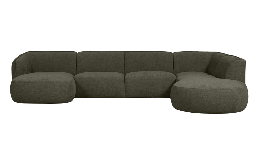 WOOOD EXCLUSIVE Polly sofa U-form, hjre - grn polyester