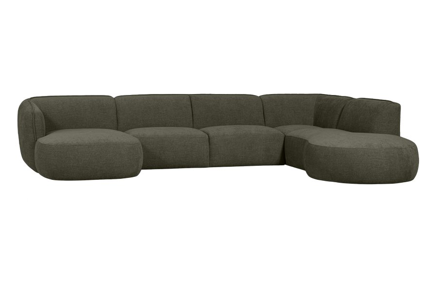 WOOOD EXCLUSIVE Polly sofa U-form, hjre - grn polyester