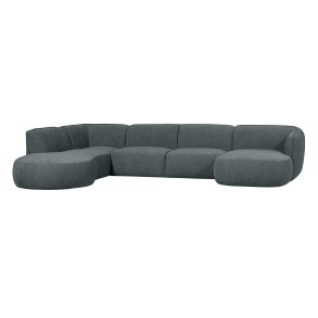 WOOOD EXCLUSIVE Polly sofa U-form, venstre - bl-grn polyester
