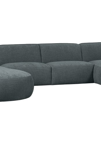 WOOOD EXCLUSIVE Polly sofa U-form, venstre - bl-grn polyester