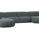 WOOOD EXCLUSIVE Polly sofa U-form, venstre - bl-grn polyester