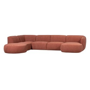WOOOD EXCLUSIVE Polly sofa U-form, venstre - lyserd polyester