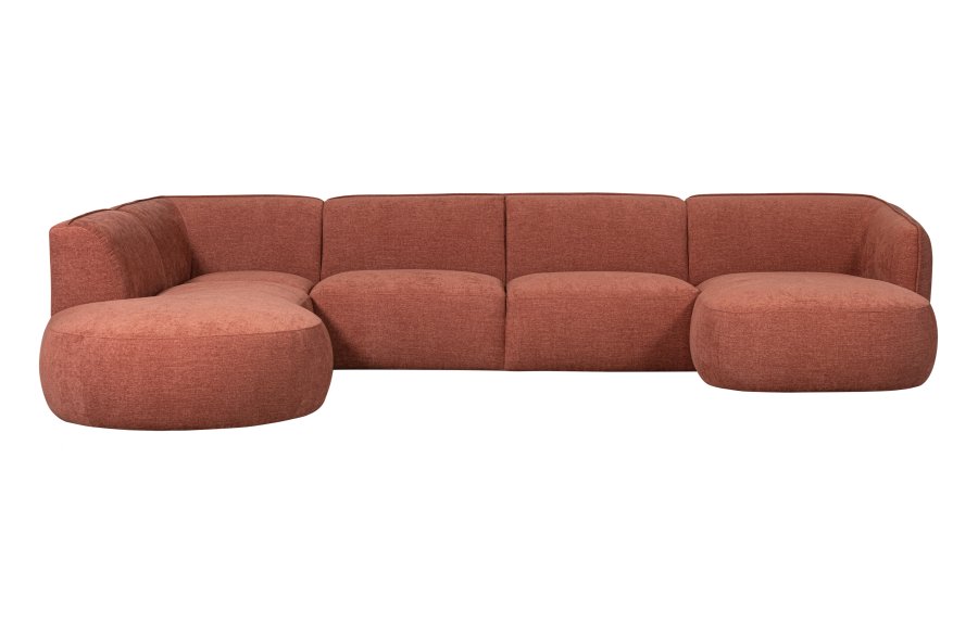 WOOOD EXCLUSIVE Polly sofa U-form, venstre - lyserd polyester